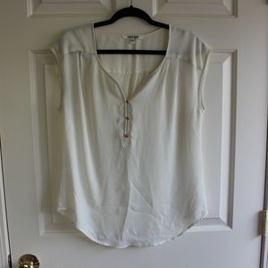 White Daniel Rainn short sleeve blouse